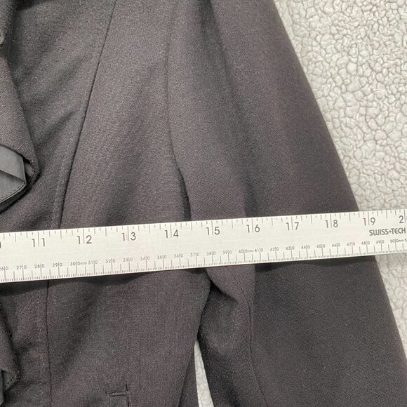 Papillon Jacket Women's Size Medium Black Full Zip Front Ruffles Long Sleeve - Picture 4 of 10